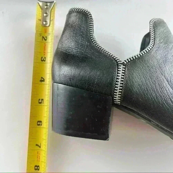 SENSO BLACK ANKLE POINTY LEATHER BLOCK HEEL  BOOTIES MADE IN ITALY SIZE 38 - Picture 7 of 12